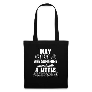 né en mai / anniversaire en mai - Sac en tissu - noir - Devant