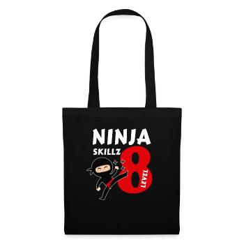 8 ans 8e anniversaire garçon ninja samouraï cadeau - Sac en tissu - noir - Devant