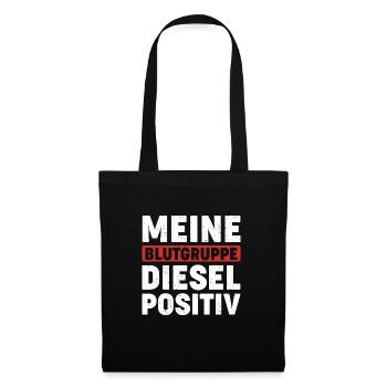 MEINE BLUTGRUPPE DIESEL POSITIV - Stoffbeutel - Schwarz - Vorne