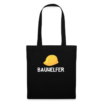 Bauhelfer Hilfe Helfer Bauherr Bauherren Geschenk - Stoffbeutel - Schwarz - Vorne
