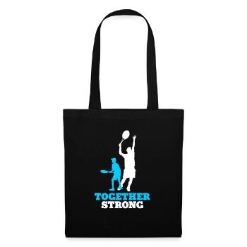 Équipe de tennis père fils sport - Sac en tissu - noir - Devant