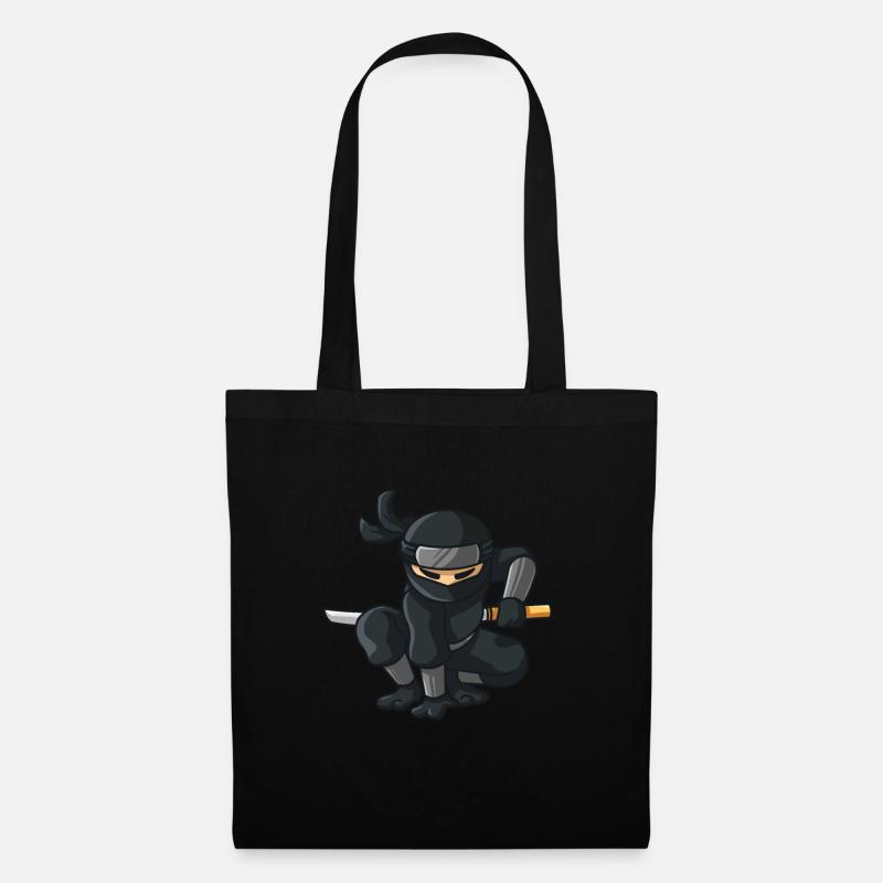 Ninja avec katana - Sac en tissu - noir