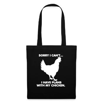 DÉSOLÉ, JE NE PEUX PAS AVOIR DES PLANS AVEC MES POULETS - Sac en tissu - noir - Devant