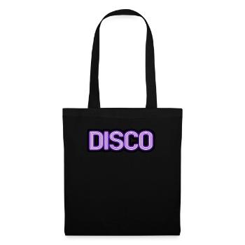 disco néon sign vintage design - Sac en tissu - noir - Devant