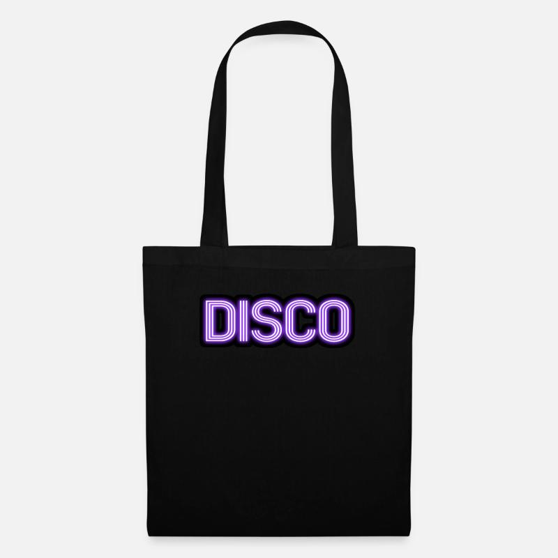 disco neon sign vintage Design - Stoffbeutel - Schwarz
