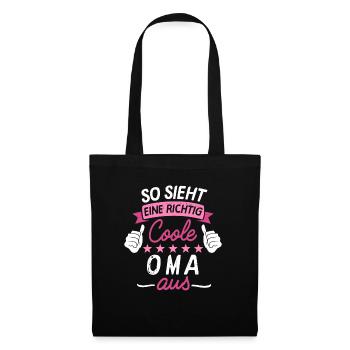 Coole Oma Großmutter Familie Enkel Geschenk Idee - Stoffbeutel - Schwarz - Vorne