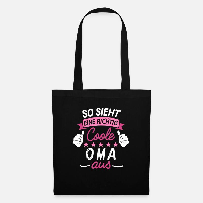 Coole Oma Großmutter Familie Enkel Geschenk Idee - Stoffbeutel - Schwarz