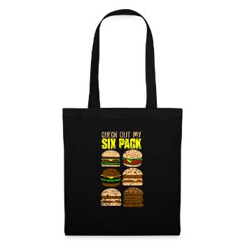 Burger Burger Hamburger Fastfood Cadeau - Sac en tissu - noir - Devant