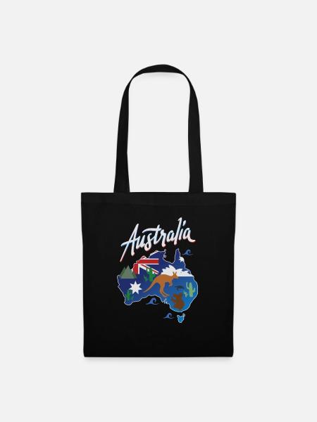 Reise Australien Spaß Aussie Karte Geschenk Design-Idee - Stoffbeutel - Schwarz