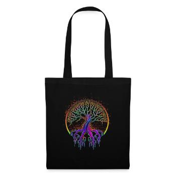 Meditationsbaum des Lebens Geschenk Der Baum des Lebens - Stoffbeutel - Schwarz - Vorne