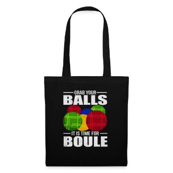 Petanque Aktuell Boule Kugeln Geschenk - Stoffbeutel - Schwarz - Vorne