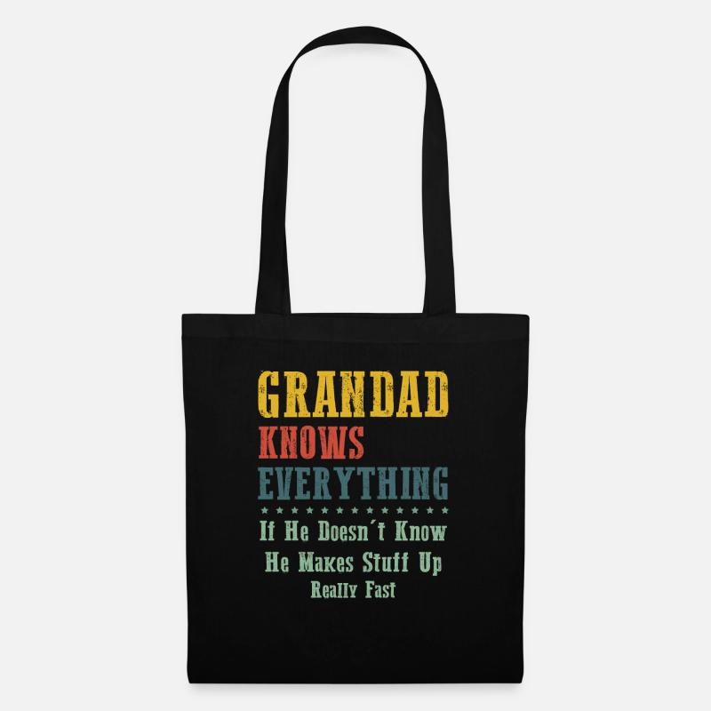 Grandad Knows Everything - Tote Bag - black
