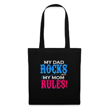 Rock Papa Rock und Roll Vatertag Geschenk Gitarren - Stoffbeutel - Schwarz - Vorne
