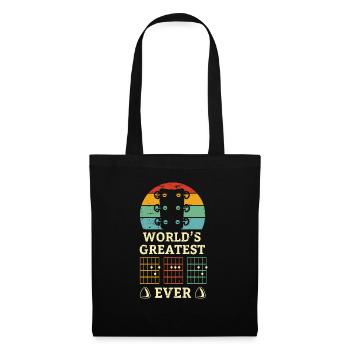 Worlds Greatest Dad Guitar Shirt - Cooler Gitarrist - Stoffbeutel - Schwarz - Vorne