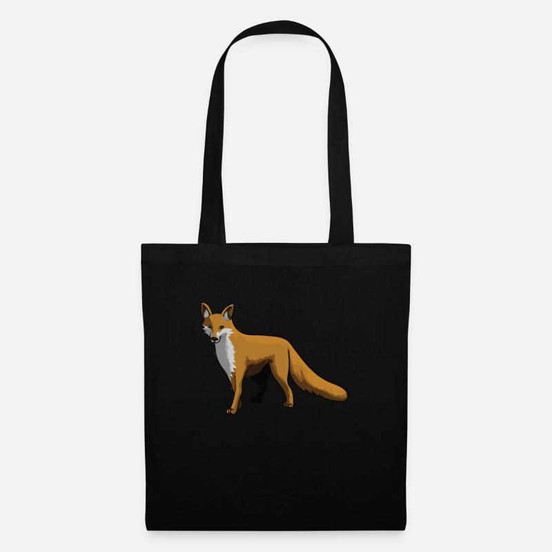 Fuchs Füchse Rotfuchs Wald Tier Geschenk - Stoffbeutel - Schwarz