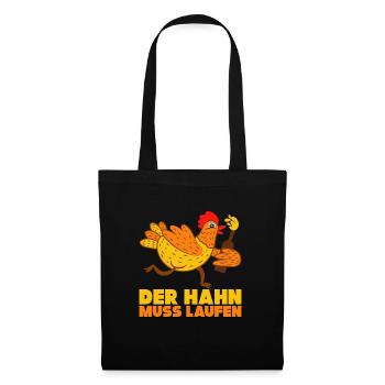 Der Hahn Muss Laufen Schlager Fan Geschenk - Stoffbeutel - Schwarz - Vorne