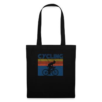 Vélo rétro cycliste course vélo rétro cadeau - Sac en tissu - noir - Devant