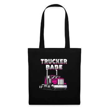 Trucker Babe LKW Fahrerin Truckerin Frauen - Stoffbeutel - Schwarz - Vorne