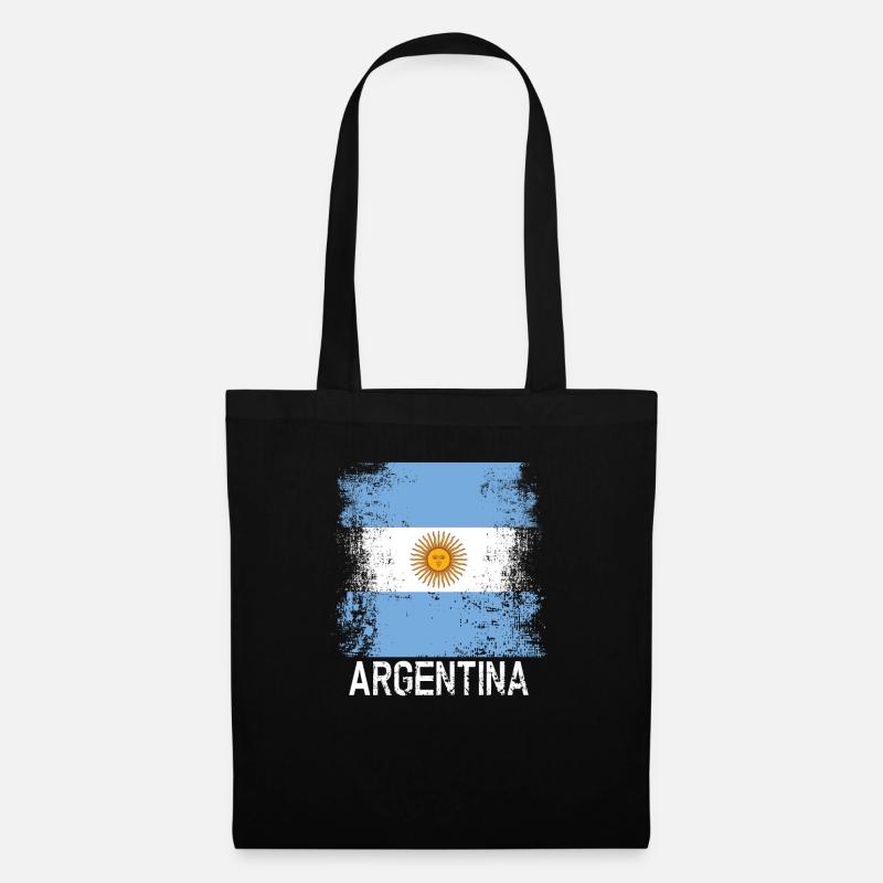 Argentinien - Stoffbeutel - Schwarz