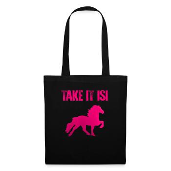 Take It Isi | Islandpferd Isländer Pony Tölt Pferd - Stoffbeutel - Schwarz - Vorne