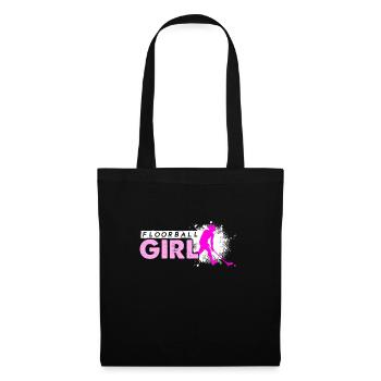 Cadeau de floorball fille floorball - Sac en tissu - noir - Devant