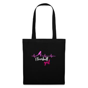 Fille de floorball - Sac en tissu - noir - Devant