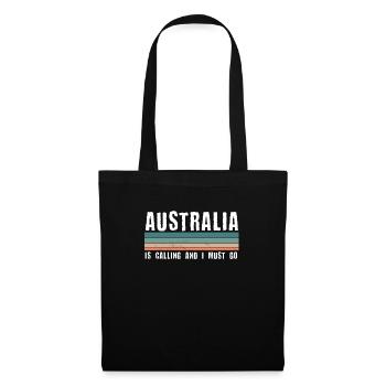 Australien - Stoffbeutel - Schwarz - Vorne