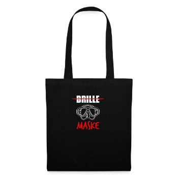 Tauchen -Brille Maske T-Shirt - Stoffbeutel - Schwarz - Vorne