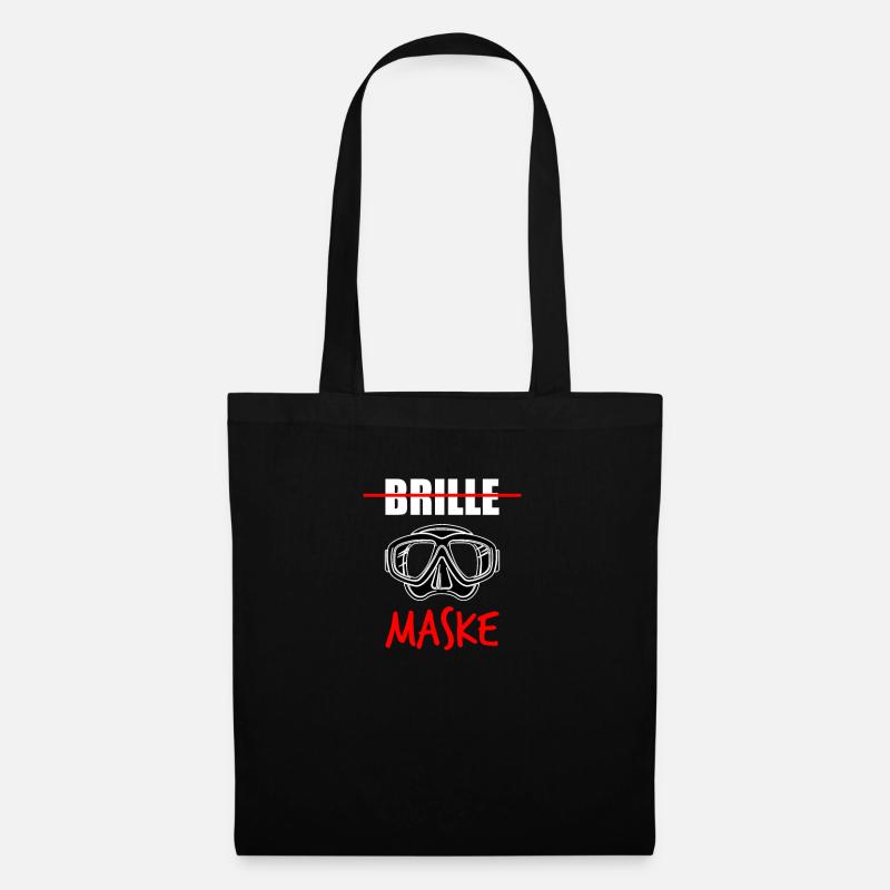 Tauchen -Brille Maske T-Shirt - Stoffbeutel - Schwarz