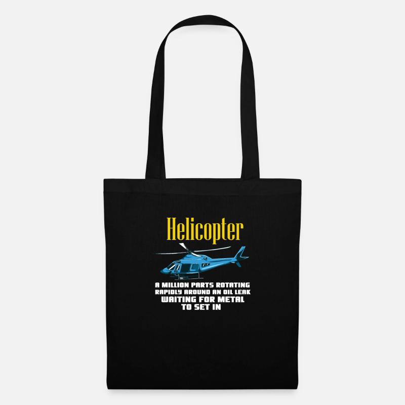 HELICOPTER: Helicopter Definition Gift - Stoffbeutel - Schwarz