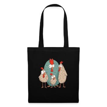 Famille de poulet fou - Sac en tissu - noir - Devant