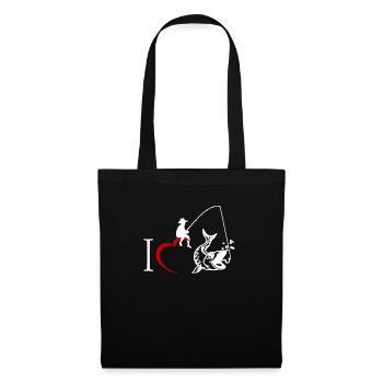 I love fishing I love fishing angler fisherman - Tote Bag - black - Front