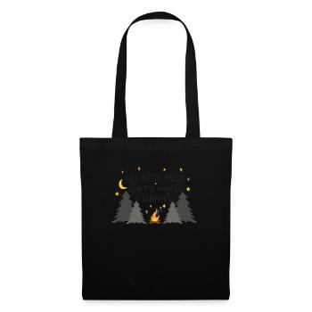 Feu de camp nature étoiles et camping citation - Sac en tissu - noir - Devant