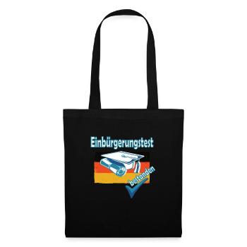 Integrationskurs Deutsch Einbürgerung Geschenk - Stoffbeutel - Schwarz - Vorne