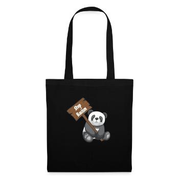 Contre le racisme panda - Sac en tissu - noir - Devant