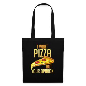 Pizza - Sac en tissu - noir - Devant
