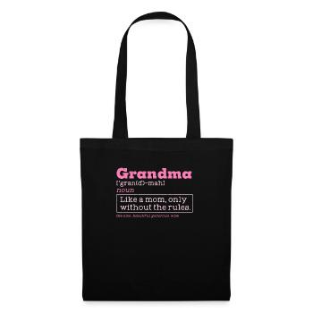 Grandma definition for grandmother granny mom - Stoffbeutel - Schwarz - Vorne