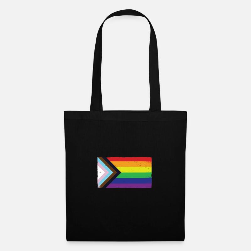 LGBTQ Black Pride grunge flag Regenbogen Flagge - Stoffbeutel - Schwarz