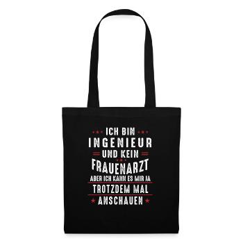 Ingenieur Ingenieurin Bauwesen Geschenk - Stoffbeutel - Schwarz - Vorne