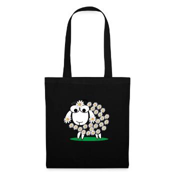 Schaf und schlafshirt Wolle Geschenk Lamm Tier - Stoffbeutel - Schwarz - Vorne