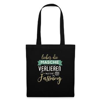 Stricken Stickerin Schneiderin Geschenkidee - Stoffbeutel - Schwarz - Vorne