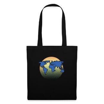 World Globus Weltkugel erde - Stoffbeutel - Schwarz - Vorne