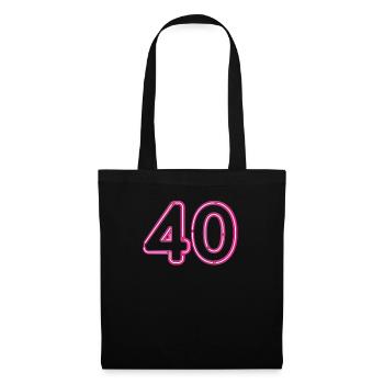 40e anniversaire - Sac en tissu - noir - Devant