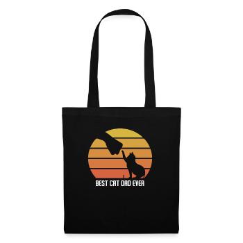 Best cat dad ever Katzenpapa Geschenk Katze Retro - Stoffbeutel - Schwarz - Vorne