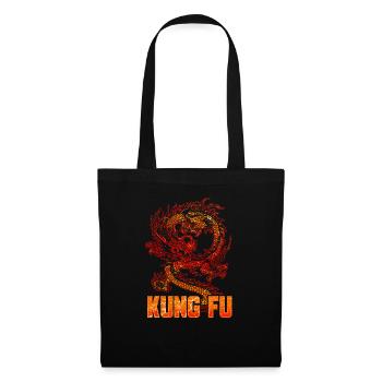 Kung Fu Drache China Kampfkunst Kampfsport - Stoffbeutel - Schwarz - Vorne