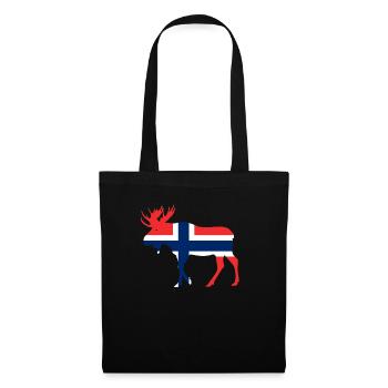Norge Moose / Norway Flag Holiday Travel Gift - Tote Bag - black - Front