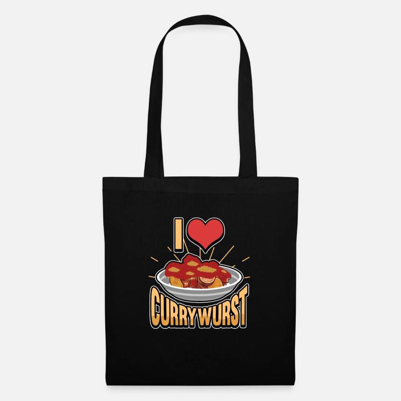 I love Currywurst Bratwurst Fast Food Ruhrgebiet - Stoffbeutel - Schwarz