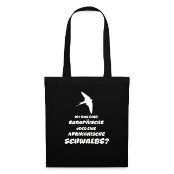 Schwalbe Ritter Kokosnuß Geschenk Herren Damen - Stoffbeutel - Schwarz - Vorne
