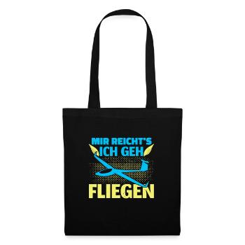Mir Reichts Ich Geh Fliegen Segelfliegen Nerd - Stoffbeutel - Schwarz - Vorne