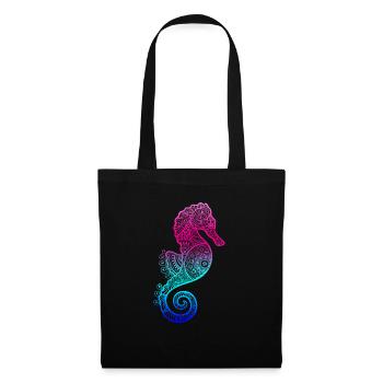 Cadeau d'animaux marins hippocampes pour aquarium - Sac en tissu - noir - Devant